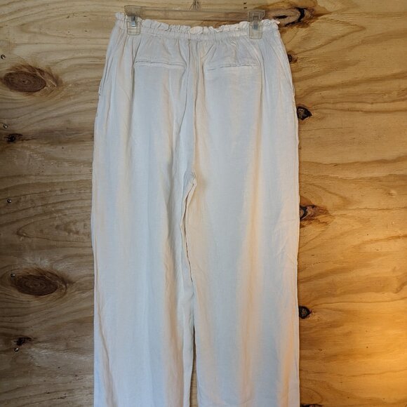 WEEKEND LA Arlo Linen Pants Womens Large Cream White Lounge Pockets Neutral Cozy - Picture 10 of 15